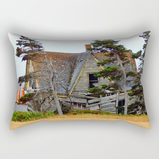 Abandoned Collapsing Homestead Rectangular Pillow