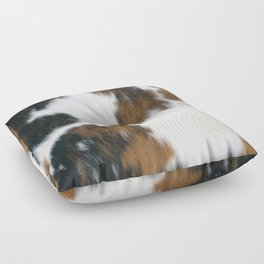 Hygge Rust Cowhide in Tan + White  Floor Pillow