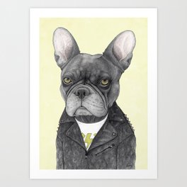 Hard Rock French Bulldog Art Print