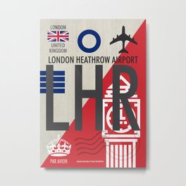 London LHR Airport Code Metal Print