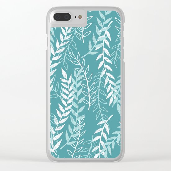 Green leaves Clear iPhone Case