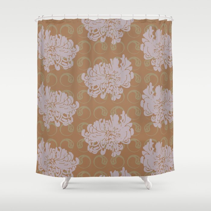 Chrysanthemums and Paisley 1 Shower Curtain