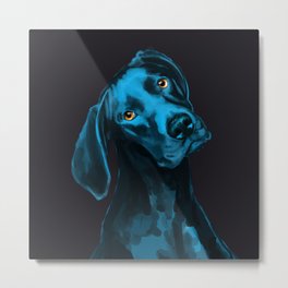 The Dogs: Riley B. Metal Print | Bright, Pet, Stylish, Painting, Dogportrait, Abstract, Popart, Sweet, Modern, Vizslapetportrait 
