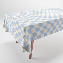 Check II - Baby Blue Twist — Checkerboard Print Tablecloth