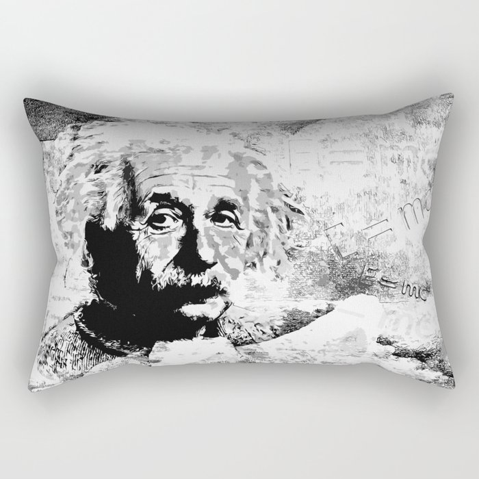 Albert Einstein - schwarz-weiß Rectangular Pillow