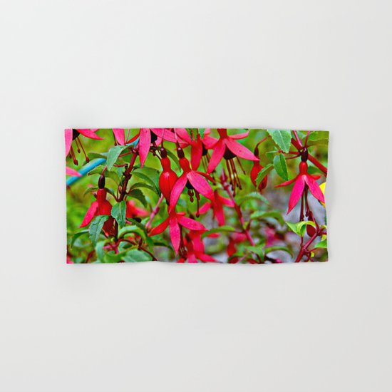 Pink Fuchsia Blossoms Hand & Bath Towel