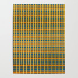 Yellow And Blue Plaid  Poster