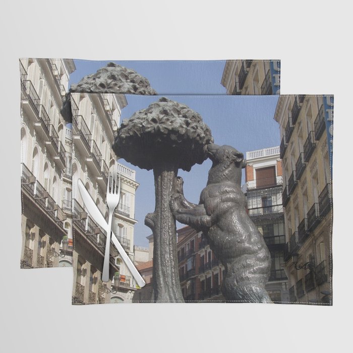 Spain Photography - The Bear And The Strawberry Tree Sculpture  Placemat