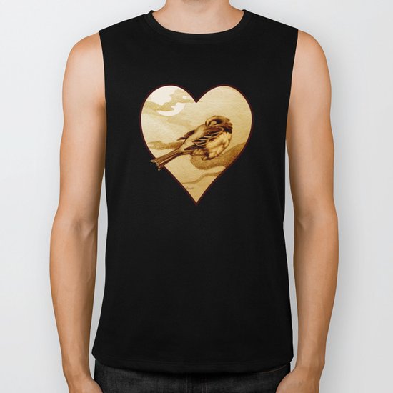Sparrow by Moonlight Biker Tank