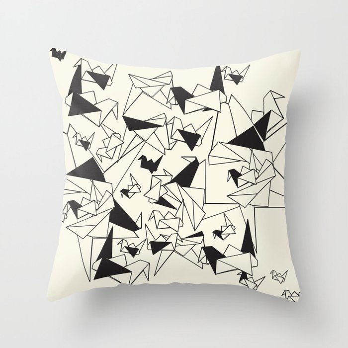 Origami Cranes Throw Pillow