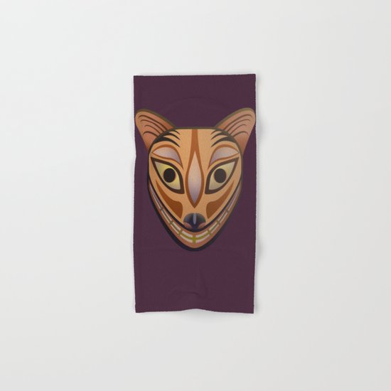 Feline tribal mask Hand & Bath Towel
