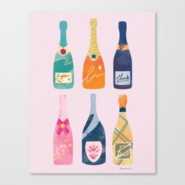 Champagne Bottles - Pink Ver. Canvas Print