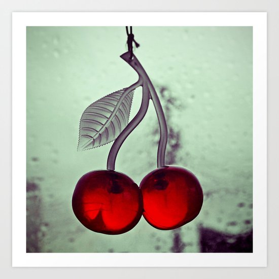 Retro cherry details Art Print