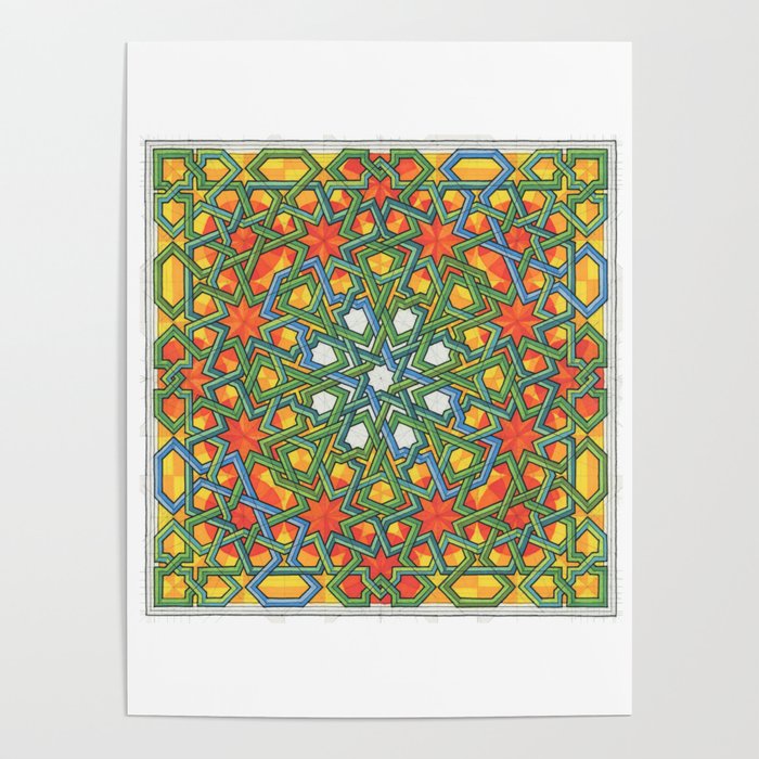 8-Fold Alhambra Pattern Poster