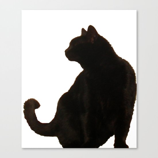 Halloween Black Cat Silhouette Canvas Print