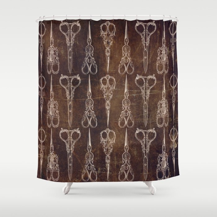 Steampunk Scissors Shower Curtain