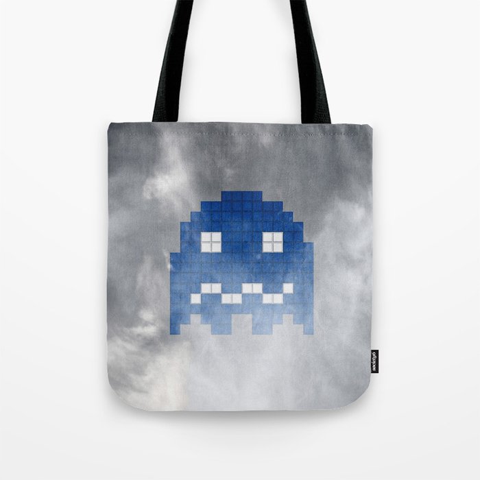 Pac-Man Blue Ghost Tote Bag