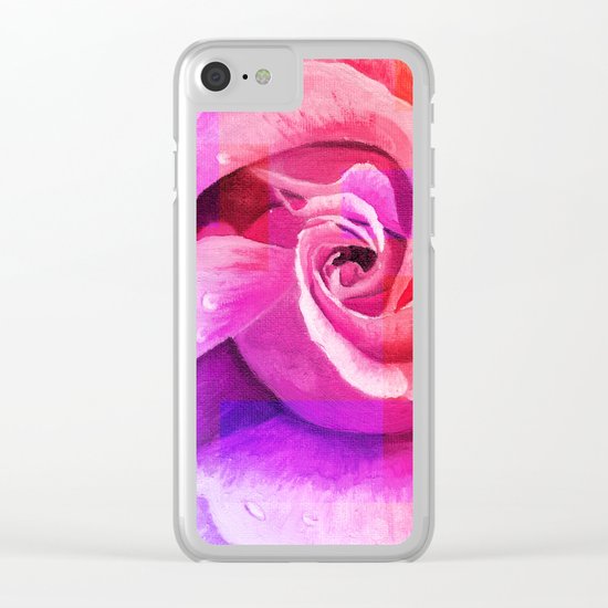 Retouched rose painting Clear iPhone Case