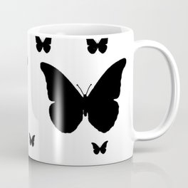 GOTHIC EBONY BLACK BUTTERFLIES & WHITE-BLACK ART Coffee Mug