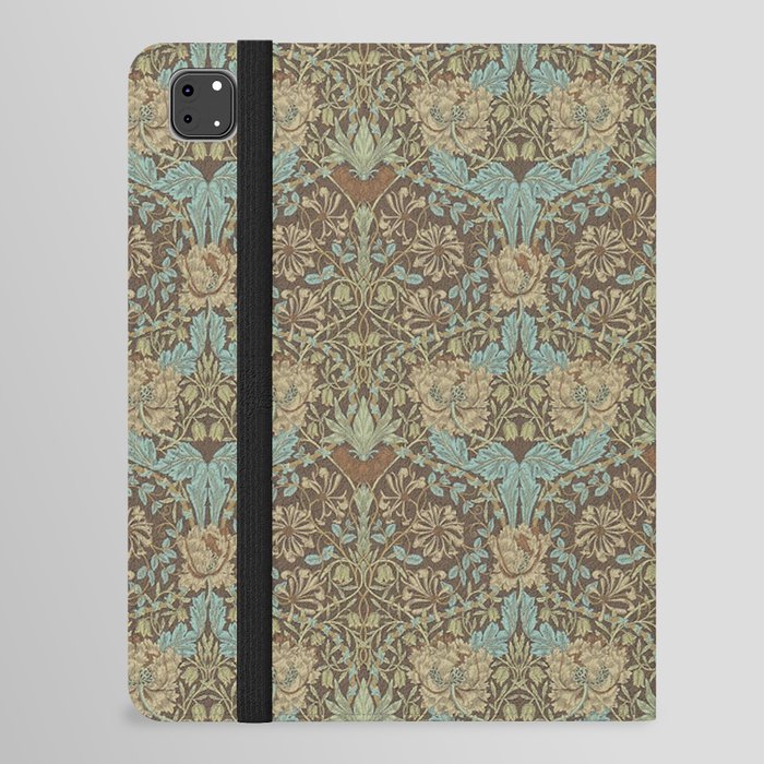 William Morris Honeysuckle & Tulip Taupe and Aqua iPad Folio Case