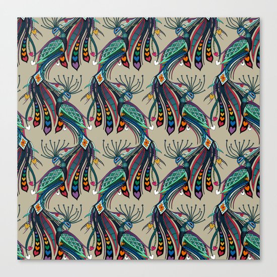 peacock rainbow love Canvas Print