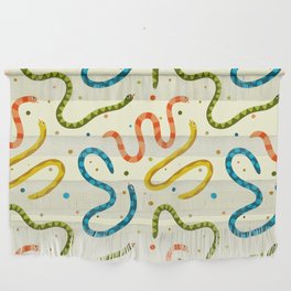 Funky Colorful Snakes Pattern Retro Wall Hanging