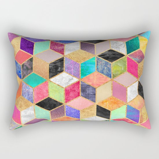 Colorful Cubes Rectangular Pillow