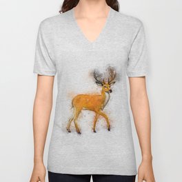 Deer Art V Neck T Shirt