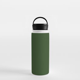 Solid Dark Forest Green Simple Solid Color All Over Print Water Bottle