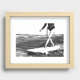 Surf Girl - Cross Step Recessed Framed Print