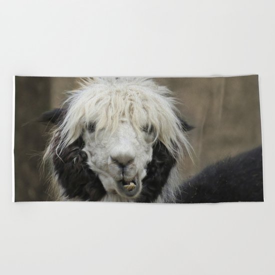 Funny alpaca Beach Towel
