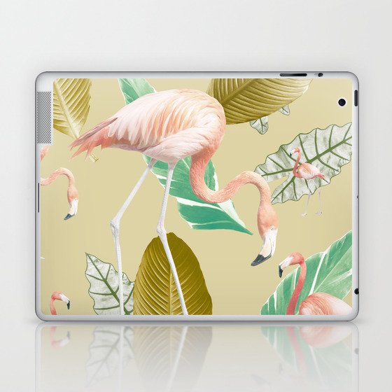 Pastel Flamingo Oasis #2 #tropical #wall #art #society6 Laptop & iPad Skin