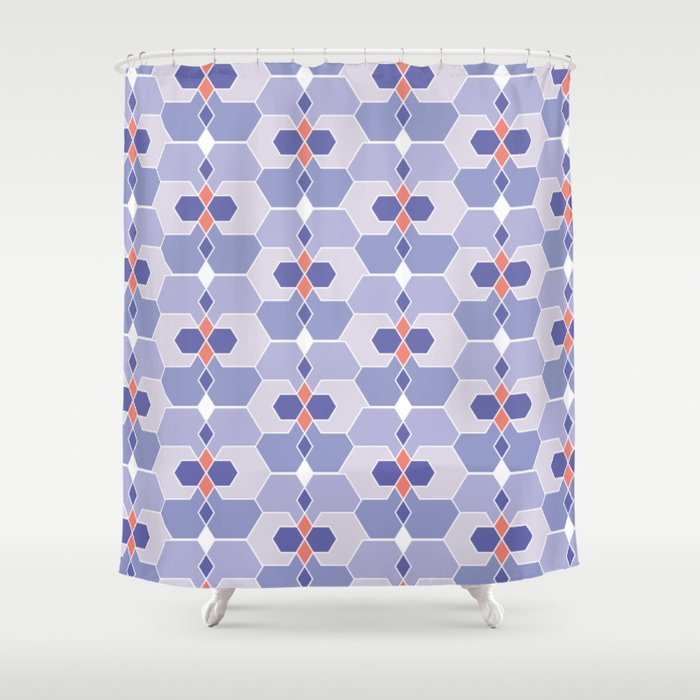 Pantone Very Peri Hexagons Shower Curtain