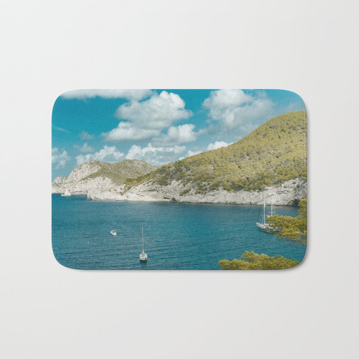 Spain Photography - Beautiful Sea Water By The Mountains Bath Mat