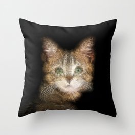 Spiked Brown Kitten  Throw Pillow