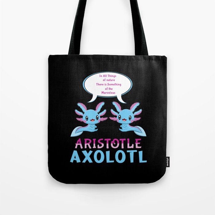 Marvelous Amphibian Cartoon Cute Kawaii Axolotl Tote Bag