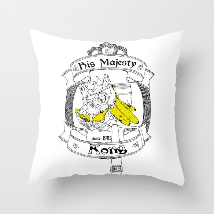 His Majesty Kong Throw Pillow