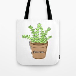 Plant Mom Green Potted Plant Tote Bag