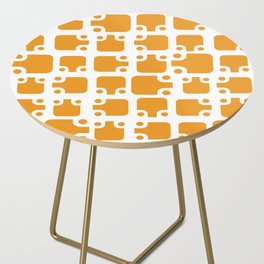 Mid Century Modern Abstract Pattern Orange 1 Side Table