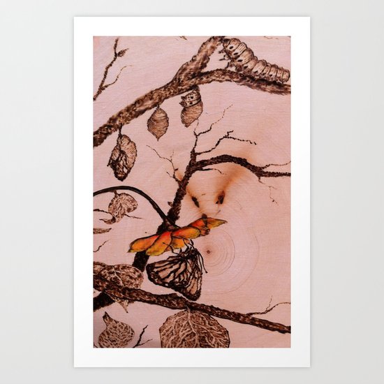 Caterpillar to Butterfly Art Print
