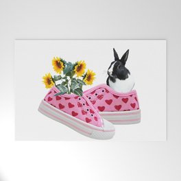 Sneakers Heart - Bunny Sunflowers Welcome Mat