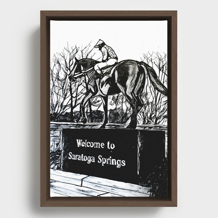 "Native Dancer" Saratoga Springs, Thoroughbred Racehorse, Kentucky Derby, Equine Horse Artwork Framed Canvas