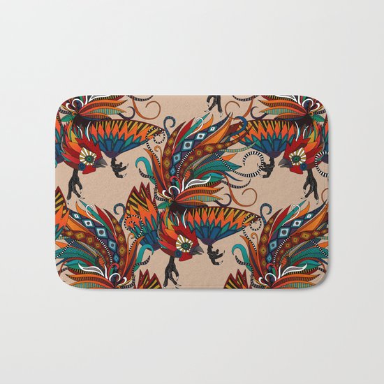 rooster ink beige Bath Mat
