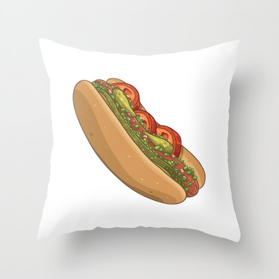 Chicago Dog Throw Pillow
