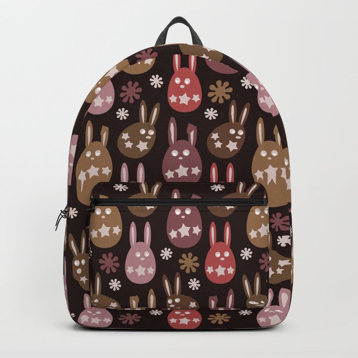Chocolate Cream Orange Easter Egg Bunny Pattern - Brown Series Backpack