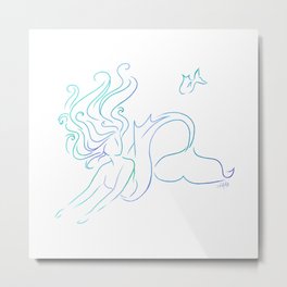 Mermaid No.4 - Purple Haze Metal Print