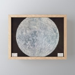Vintage Lunar Moon Map, 1960s Framed Mini Art Print