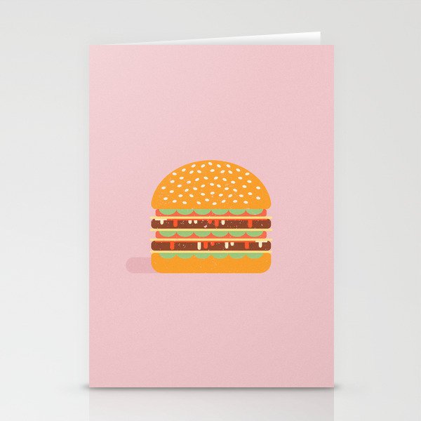Hamburger on Pink Background Stationery Cards