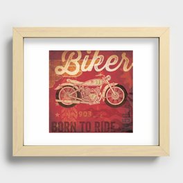 Motorcycle bike motorbike kids art childrens room Recessed Framed Print