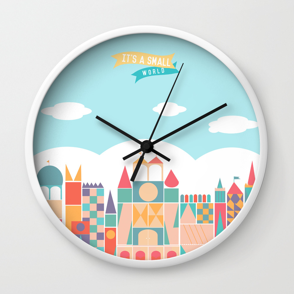 It S A Small World Wall Clock By Tiphainetea Society6